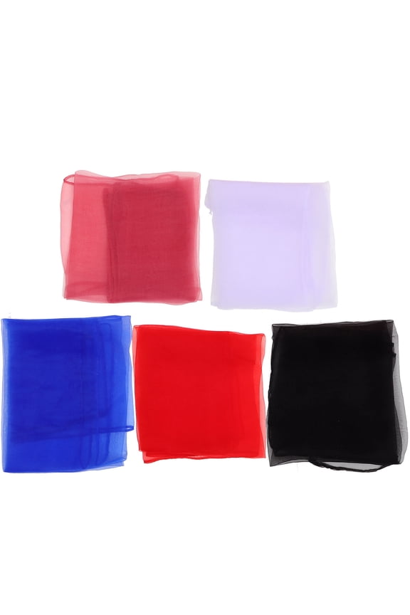 Colorful Imitated Silk Scarves for Stage Performance and Dance Accessories 5pcs Assorted Color