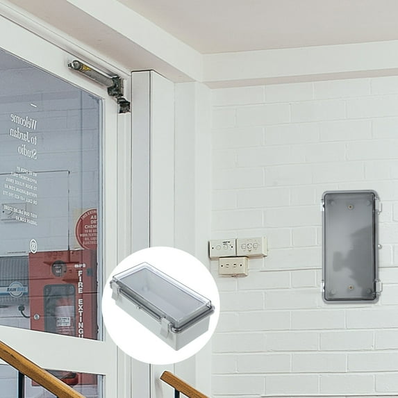 KALLORY Weather-Resistant Grey Plastic Electrical Junction Box for Outdoor and Indoor Use, and Secure