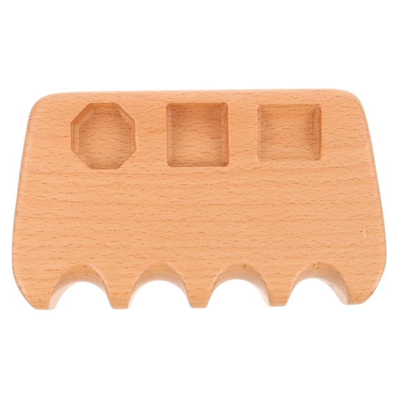 KALLORY Beige Wood Pool Cue Rack for Home Use with Stable Support and Convenient Storage Solution