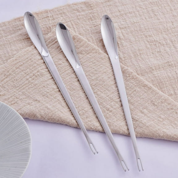 KALLORY Crab Fork Picks 2Pcs Silver for Crab Eating Utensils and Shrimp Tools in Restaurant and Party