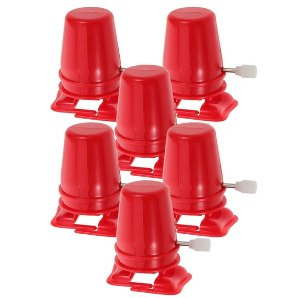 KALLORY Craft Clockwork Robot 6Pack Walking Movement Toy Red for Children