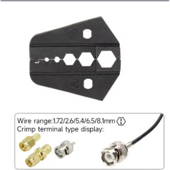 KALLORY Crimping Die: Metal Wire Crimper Die Replaceable Crimper Plier Machine Part for Insulated Ring Terminal Wire Connector - Range 1.72/2.6/5.4/6.5/8.1mm