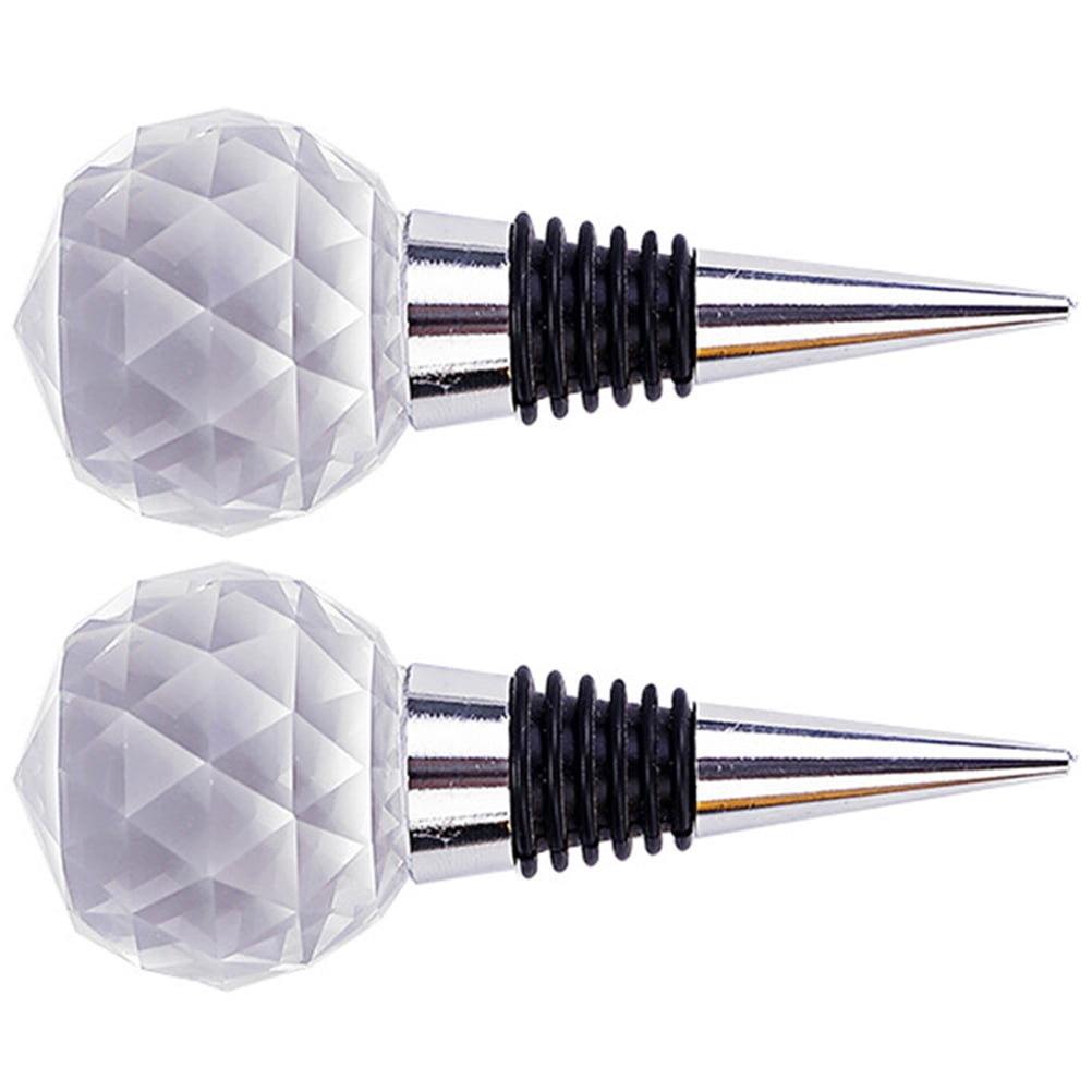 KALLORY 2Pcs Decorative Wine Bottle Stoppers with Crystal Ball and ...