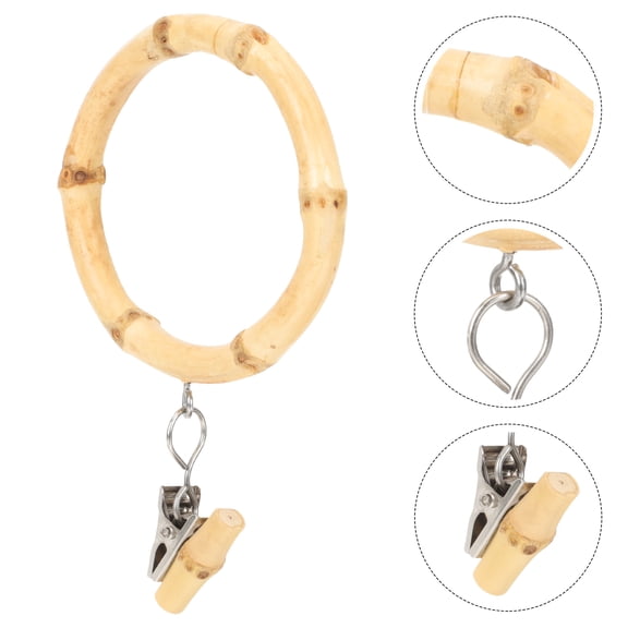 KALLORY Bamboo Curtain Clips For Hotel Use 1Set