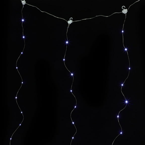 KALLORY Curtain String Lights White 300x3cm Plastic Material 1Pack for Window Decoration with Adjustable Brightness