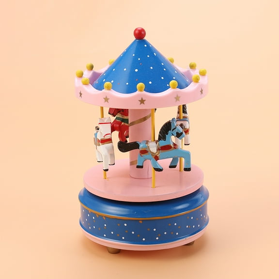 KALLORY  Cute Birthday Women Carousel Music Box Desktop Musical Child