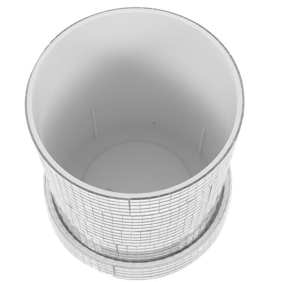 KALLORY Decorative Plant Pots Indoor Disco Planter Pot Silver for Garden 1 Set