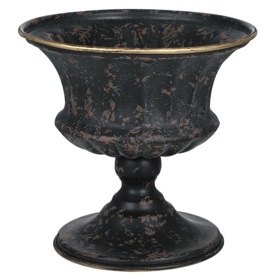 KALLORY Minimalist Flower Vase Iron Black 1Set