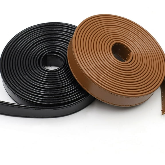 KALLORY Diy Bag Material Light Brown Pu Leather Strip For Crafts And Artisans 1 Roll 300x2x0.26Cm