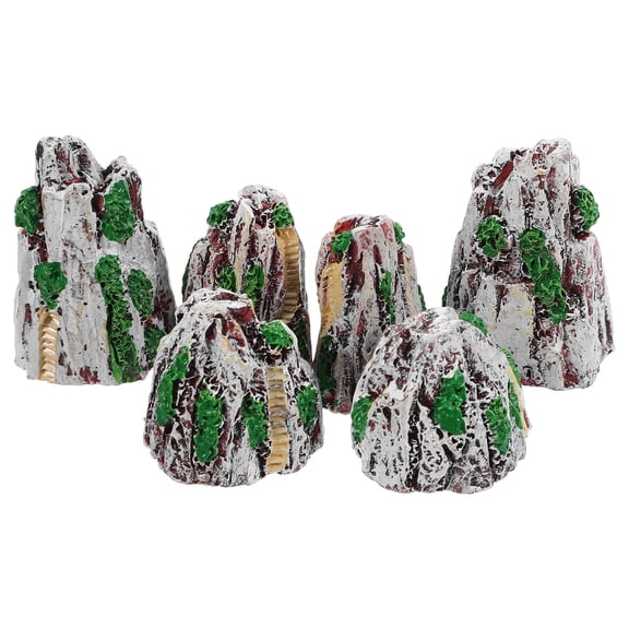 KALLORY Diy Bonsai Planter 6Pcs Resin Micro Landscape Rockery Ornaments Miniature Garden Decoration