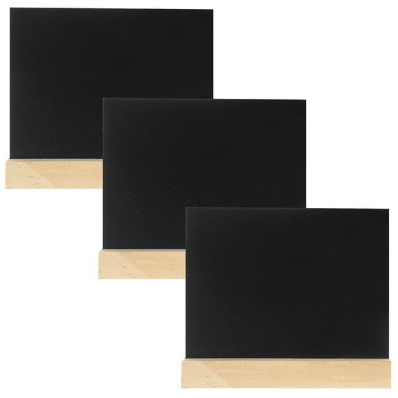 KALLORY DoubleSided Mini Chalkboards for Messages and Table Decoration in Black Wood Set of 3