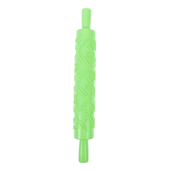 KALLORY Green Plastic Rolling Pin for Fondant Cake Decorating, Baking, and Pastry Craft Tools