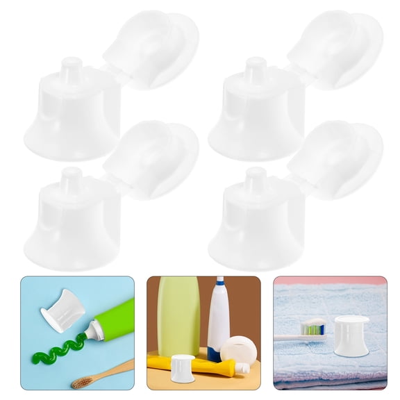 KALLORY 50 Pack White Plastic for Toothpaste Tubes Lid Replacement Accessories