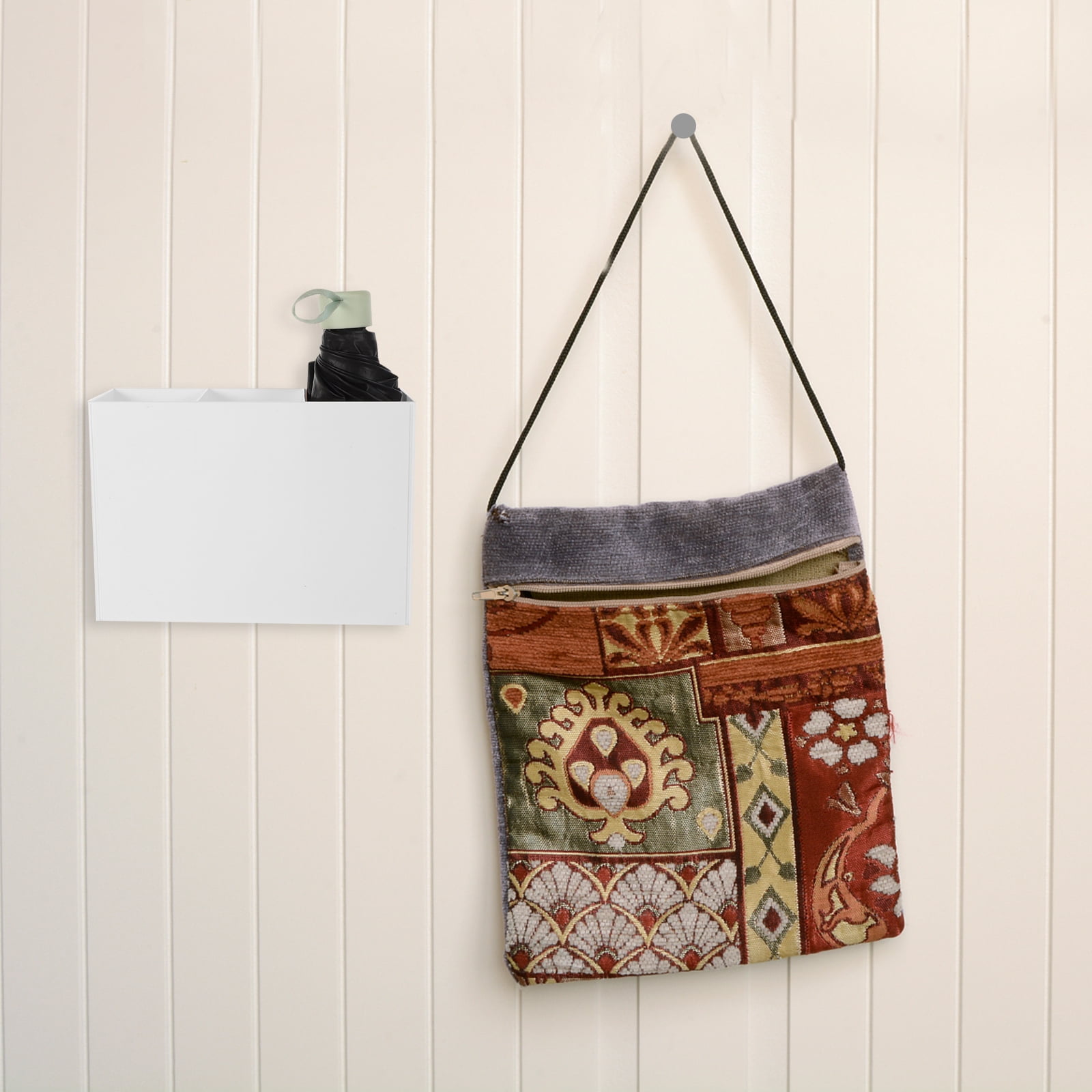 KALLORY Wall-Mounted Umbrella Holder Rack, Space-Saving Compact Design for Indoor and Outdoor Umbrella Storage