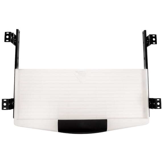 KALLORY Ergonomic Slide Out Keyboard Tray in White, Adjustable Desk Mount, Space-Saving Design, 1 Set