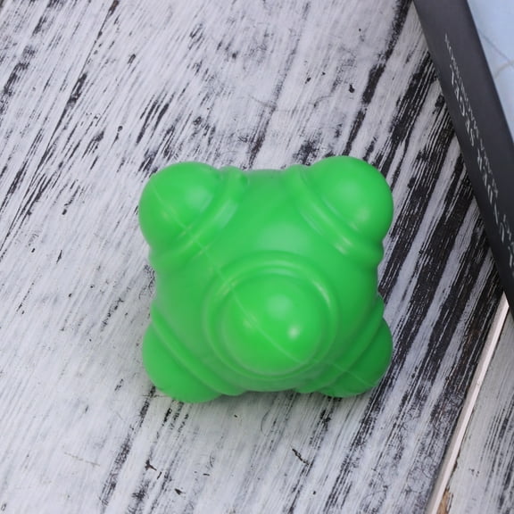 KALLORY Eye Hand Coordination Training with 1Pack Green Hexagonal Silicone Reaction Ball for Agility 6.00X6.00X6.00CM
