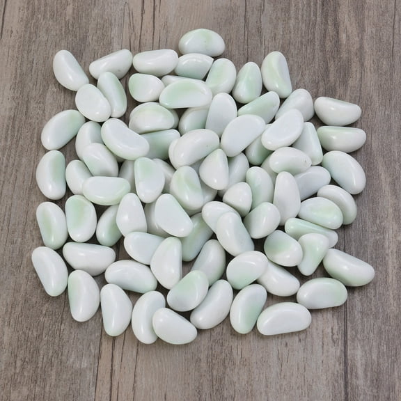 KALLORY Fish Tank Decorative Stone 1Bag Approx 500g White Glass Pebble for Aquariums