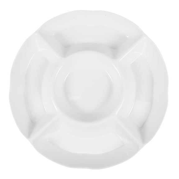 KALLORY Plastic Veggie Tray Divided Serving Platter White mine 1Pack