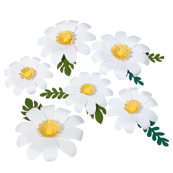 KALLORY Flower Material Daisy Flower Wall Decor Paper Homeowners 1 Set