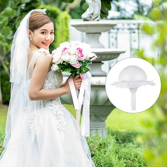 KALLORY Flower Support White Foam Plastic Lace Hemisphere Bridal Shower Wedding Engagement Flower Arrangement