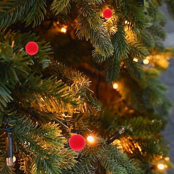KALLORY Fluffy Red Craft Balls for Christmas DIY Tree Ornaments and Holiday Projects