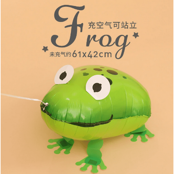 KALLORY Frog Walking Foil Balloon: Cute Animal Walking Balloons for Kids Birthday, Baby Shower & Animal Theme Party Decorations
