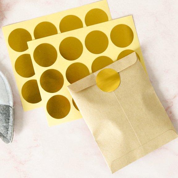 KALLORY Golden Paper Sealing Stickers for Gift Wrapping and Decoration 20 Sheets