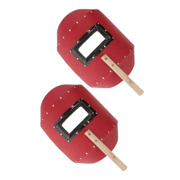 KALLORY Handheld Welding Shield 2Pcs for Welders in Red Color and Construction