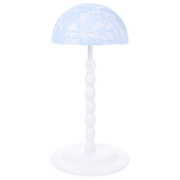 KALLORY Stable Sky-Blue Wig Stand for Professional Display Elegant Base