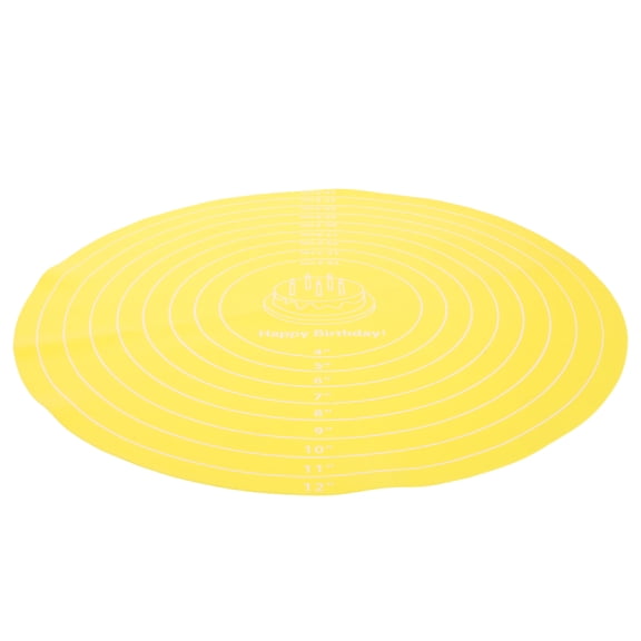 KALLORY Heatproof Silicone Rolling Dough Mat with Scale Non Stick Round Pastry Baking Mat for Kitchen