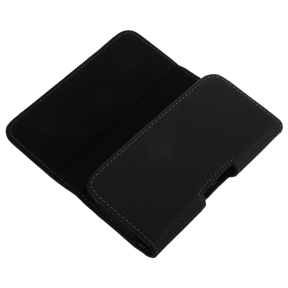 KALLORY Heavy Duty Phone Cell Phone Pouch With Belt Strap Pu Black Waterproof Mobile Phone Case For Men 1Pack