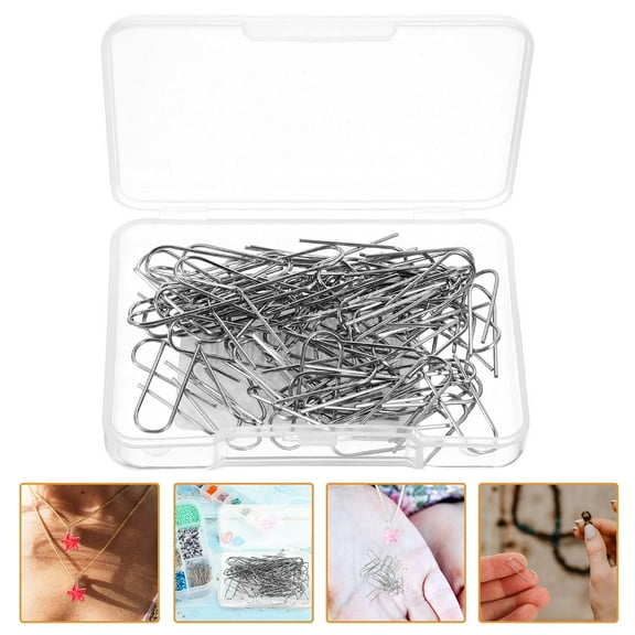 KALLORY 100Pcs Stable Nichrome Hooks U Shaped Wire for Ceramic and Glass Craft