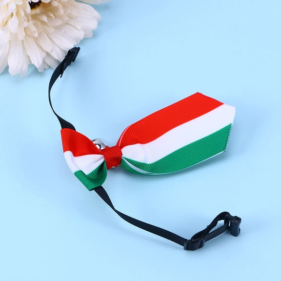 KALLORY Adjustable Red Pet Collar Neck Tie with Bell Made of Premium Cloth for Festive Events