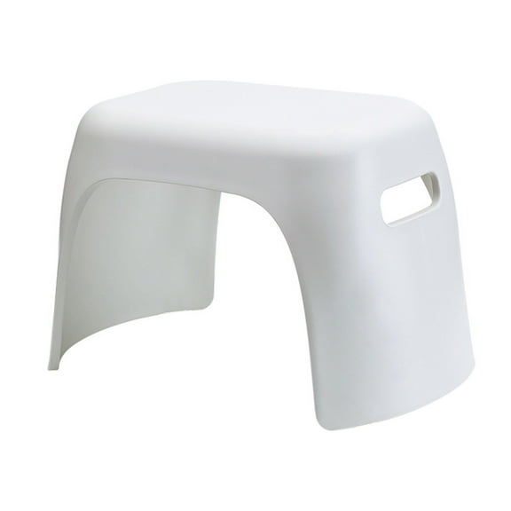 KALLORY Home Children Stool Lightweight White Stackable Plastic PP Kids Step Stool 1 Set