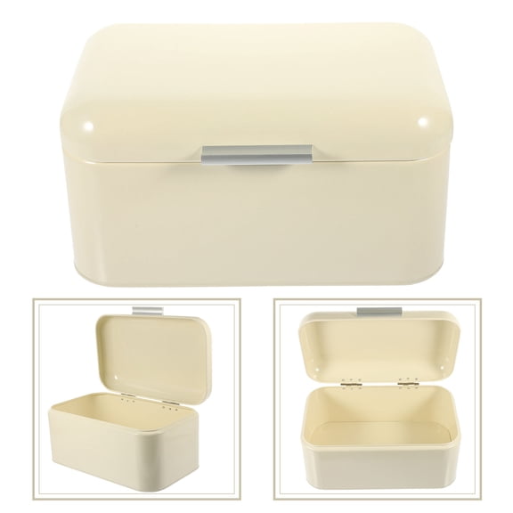 KALLORY Household Bread Storage Box Made from Metal with Smooth Textured Surface for Kitchen Use