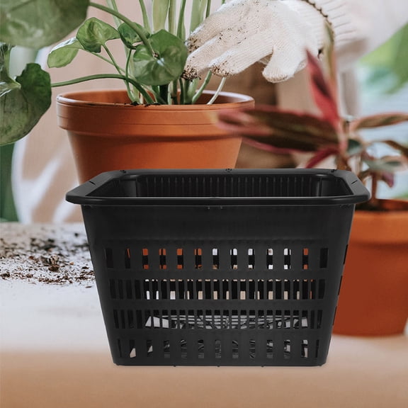 KALLORY Hydroponic Planting 6Pcs Net Cups for Home Gardeners in Black 7.1X7.1X4.3in
