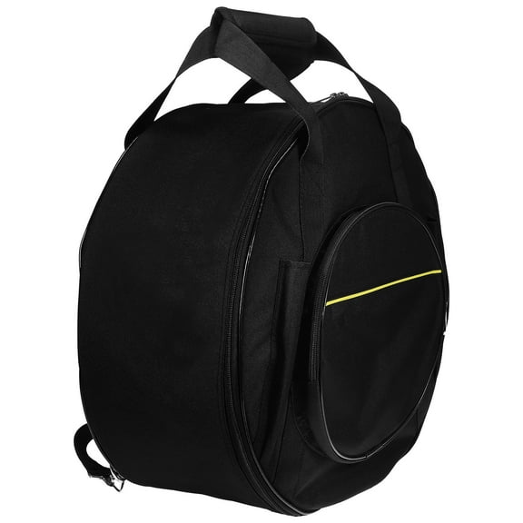 KALLORY Black Polyester Snare Drum Carrying Case with Adjustable Strap for Travel, Storage, and