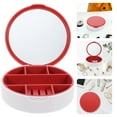 thumbnail image 1 of KALLORY Jewelry Box 1Pack 3.93x3.93x1.18in Red ABS Plastic for Friends and Lovers present, 1 of 8