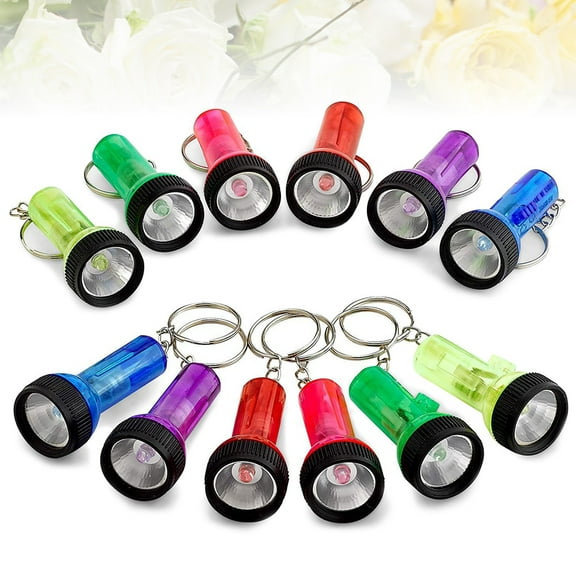 KALLORY Keyring Flashlight 12Pcs Assorted Color Plastic Metal
