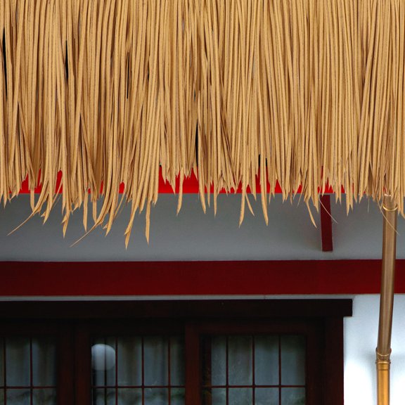 KALLORY Khaki Pe Imitation Thatch DIY Roof for Tropical Garden Decoration
