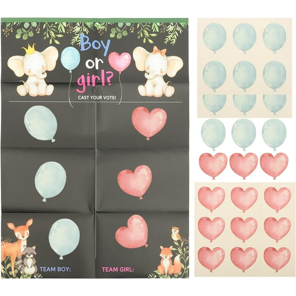 KALLORY Kids Gender Reveal Poster Gender Reveal Party Decorations Baby 58X42X0.1CM Black