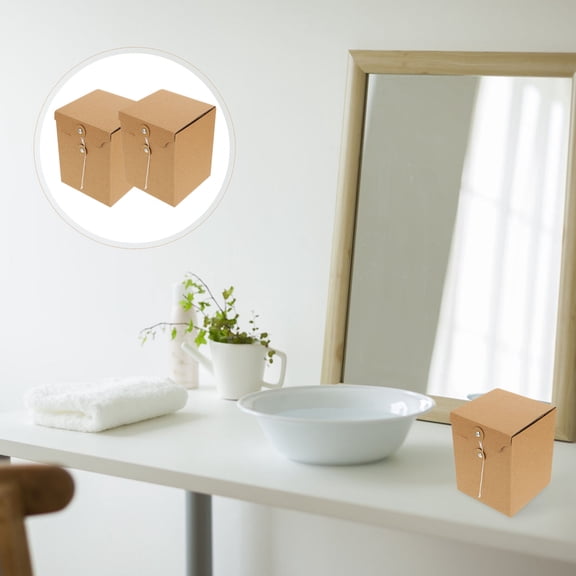 KALLORY Kraft Paper Scented Wrapping Box for Homemade Soap 2Pcs Small Present Packaging