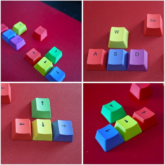 KALLORY LED Keyboard Keycaps Set of 9 Pieces Decorative Synthetic Material Assorted Color for Office and