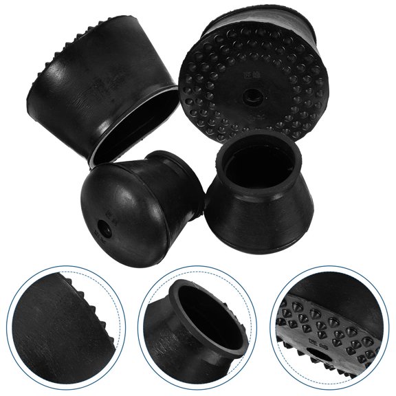 KALLORY Ladder Stabiliser 4Pcs Rubber Black Round for Construction Work Outdoor Use 10x3.9in
