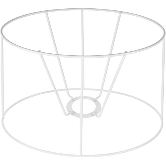 KALLORY Vintage White Iron Lampshade Frame for Living Room Bedroom Study Decor Lighting Accessory