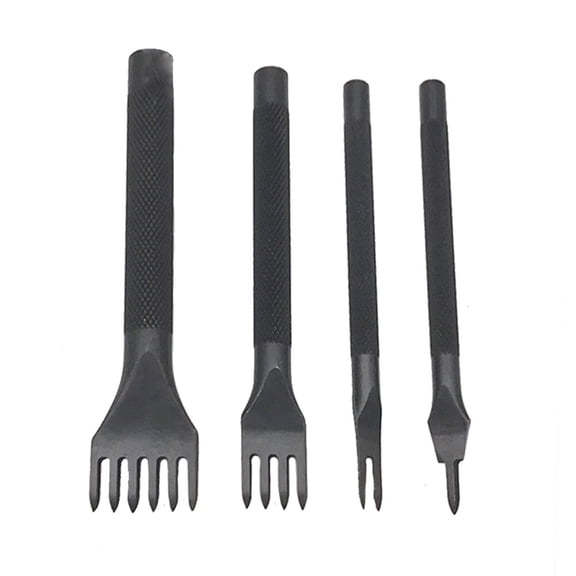 KALLORY Leatherworking Materials Kit Hole Punch Tool Set for Crafting Black