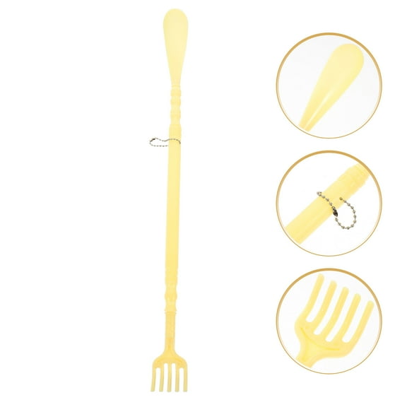 KALLORY Massage Claw Shoehorn with Back Scratcher Handle Beige Boots Travel