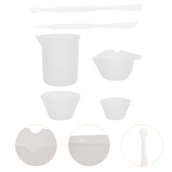 KALLORY Silicone Measuring Cups Set for Mixing Craft Projects, Baking, and Art Tools for Artists and Hobbyists