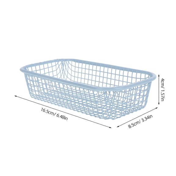 KALLORY Silverware Holder Wire Metal Basket Sky-Blue 1Pack
