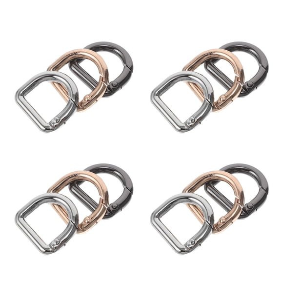 KALLORY Metal D Ring for Crafting 12Pcs Semicircle for Bags and Purses Easy Installation
